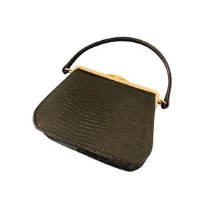 Vintage Black Faux Alligator Bag